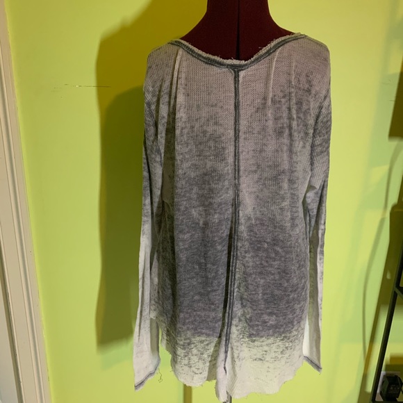 Ecoté Grey/White Waffle Knit Comfy Long Sleeve - Picture 7 of 8